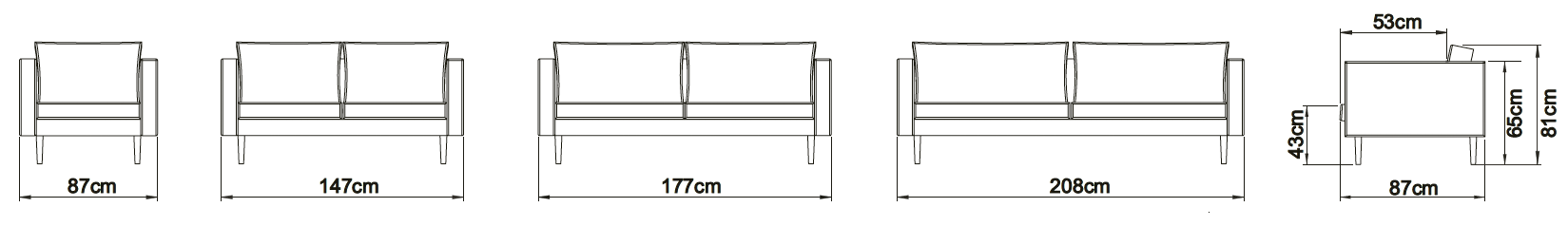 OBLING 2,5-Sitzer