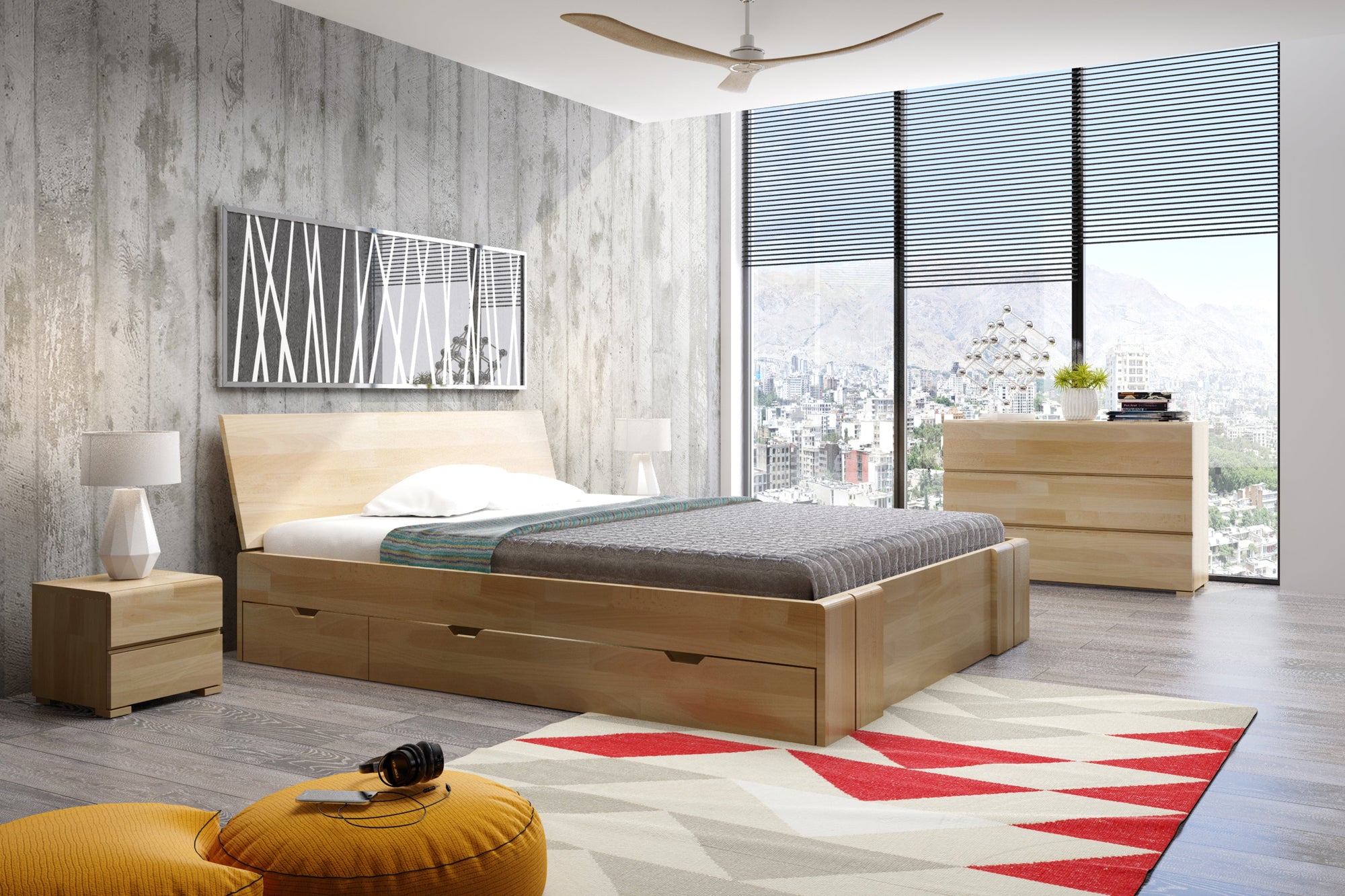 VESTRE Buche Maxi Bett 4 Schubladen