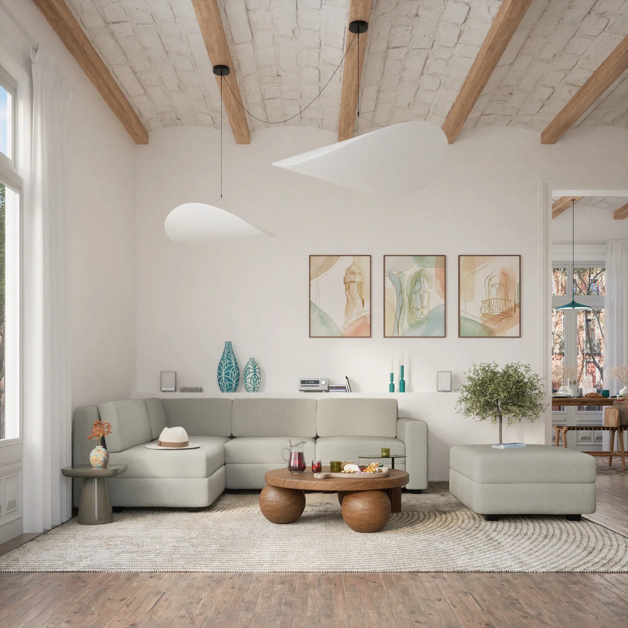 Modular Sofa GRACIA - Single Module - Beige Grey