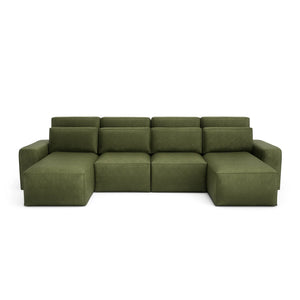 Corner Sofa Bed JORDAAN - U shape - Khaki