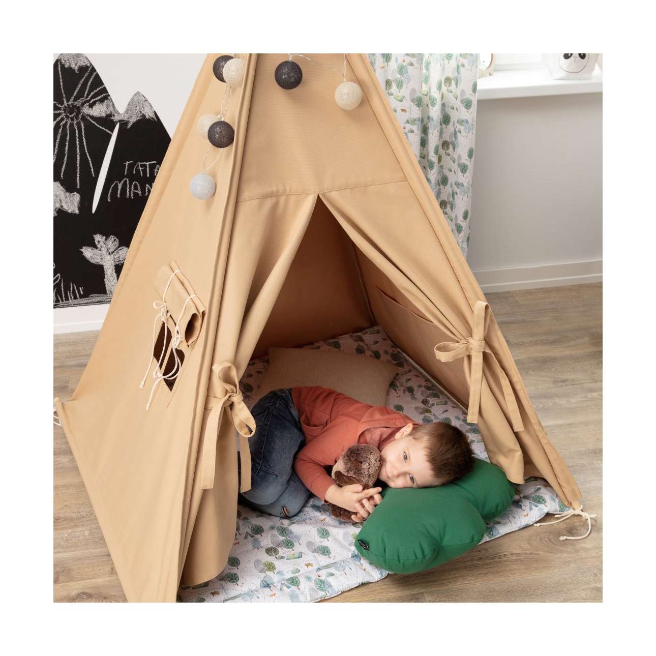 Tipi - 110x110x155cm (Glück) - dunkelgrün