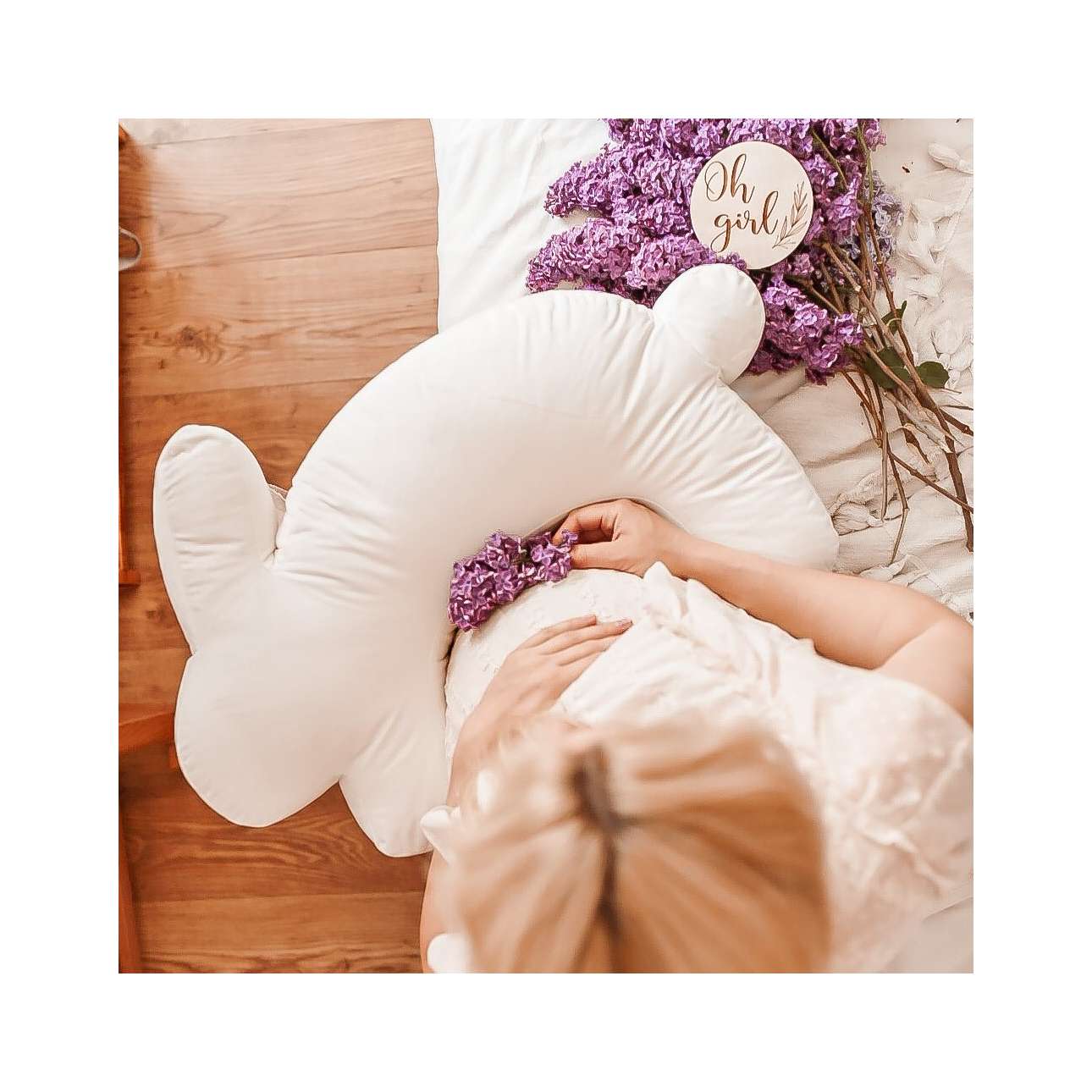 Velvet Bunny Stillkissen in Creme