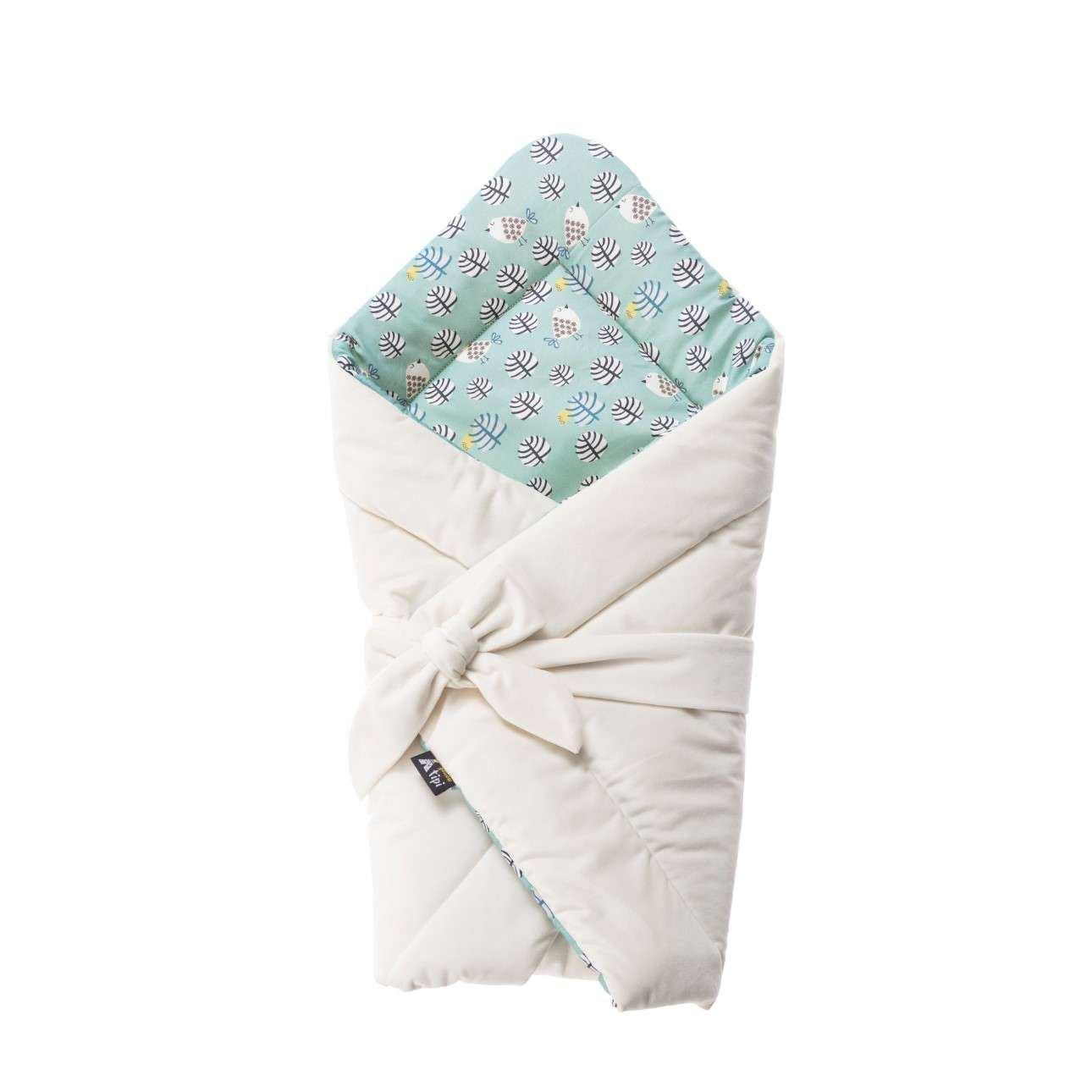 Velvet Nest Premium cremefarbene Wickeldecke - 75x75cm - grün