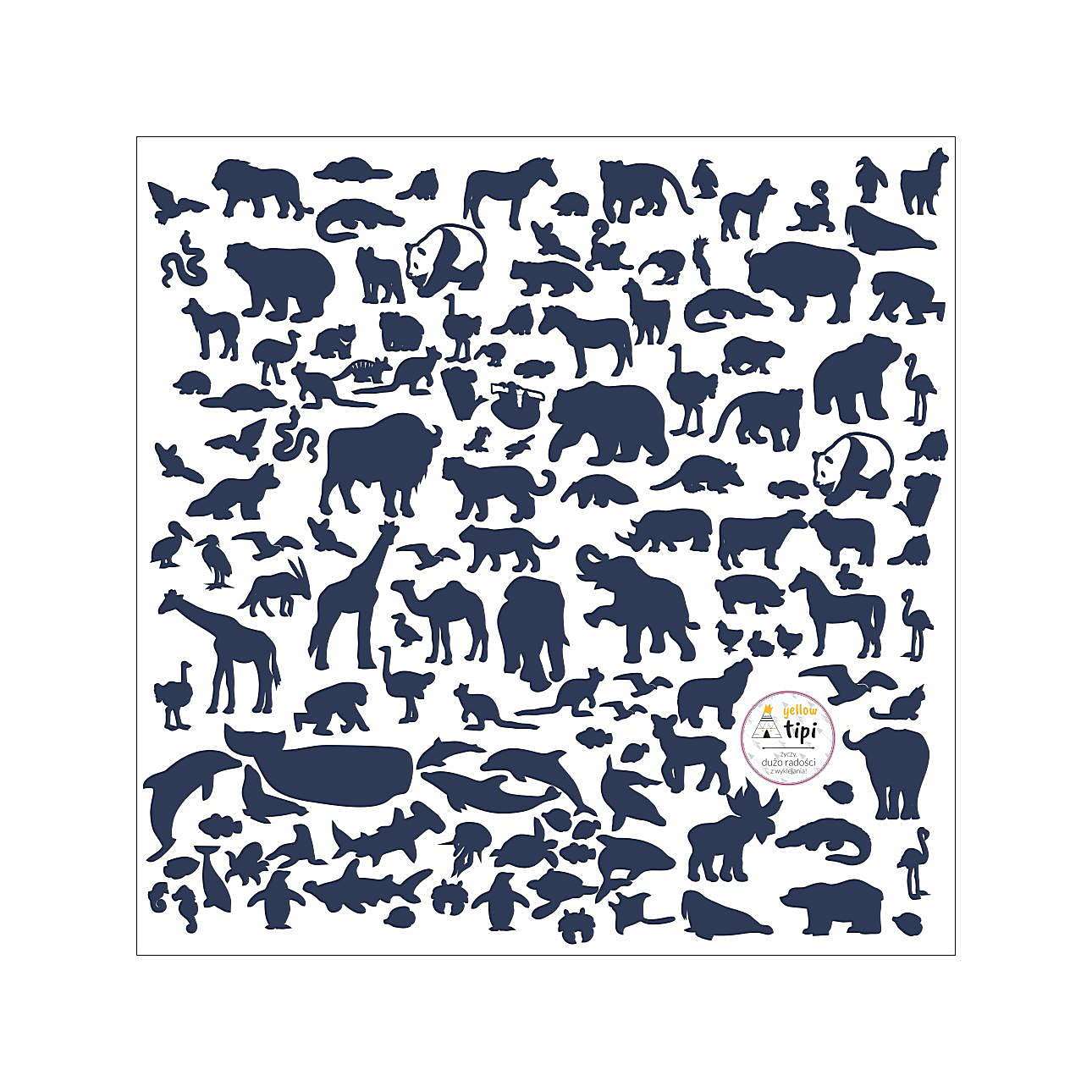 Welttiere Blau - 60x60CM