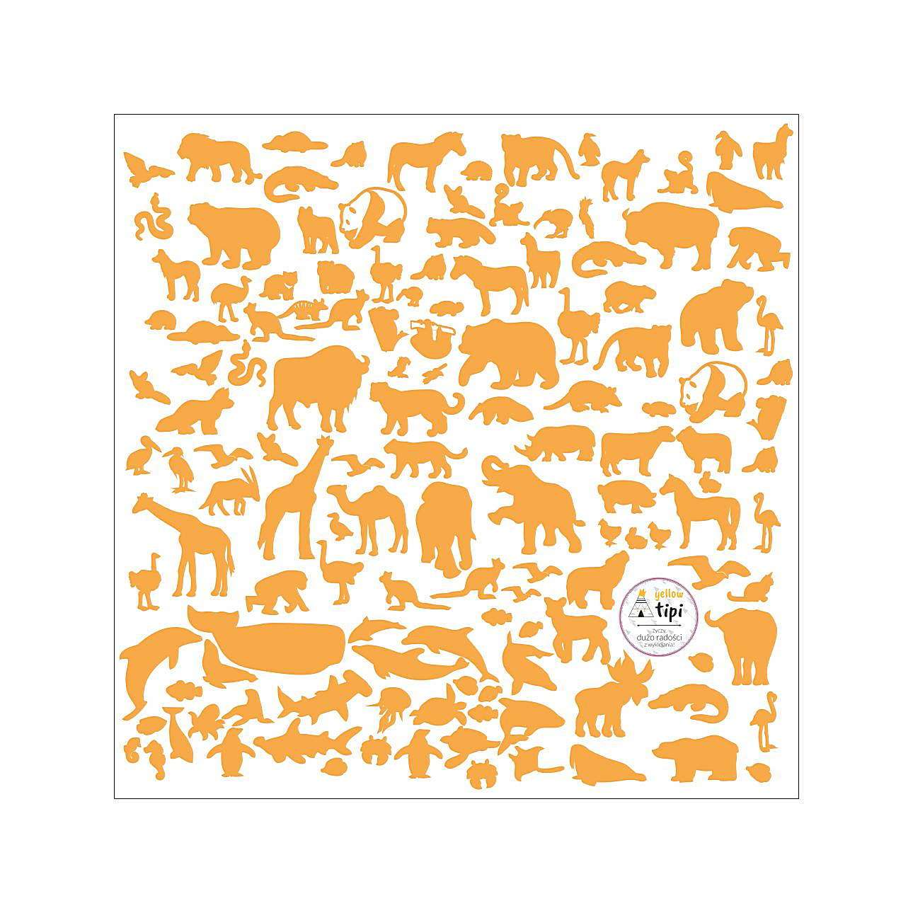 Welttiere Gelb - 60x60CM