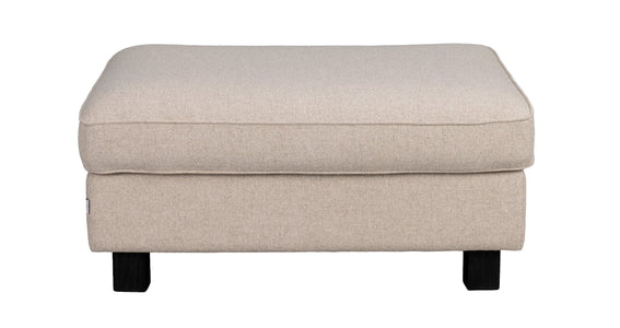Aberdeen Footstool – Beige / Black Oak