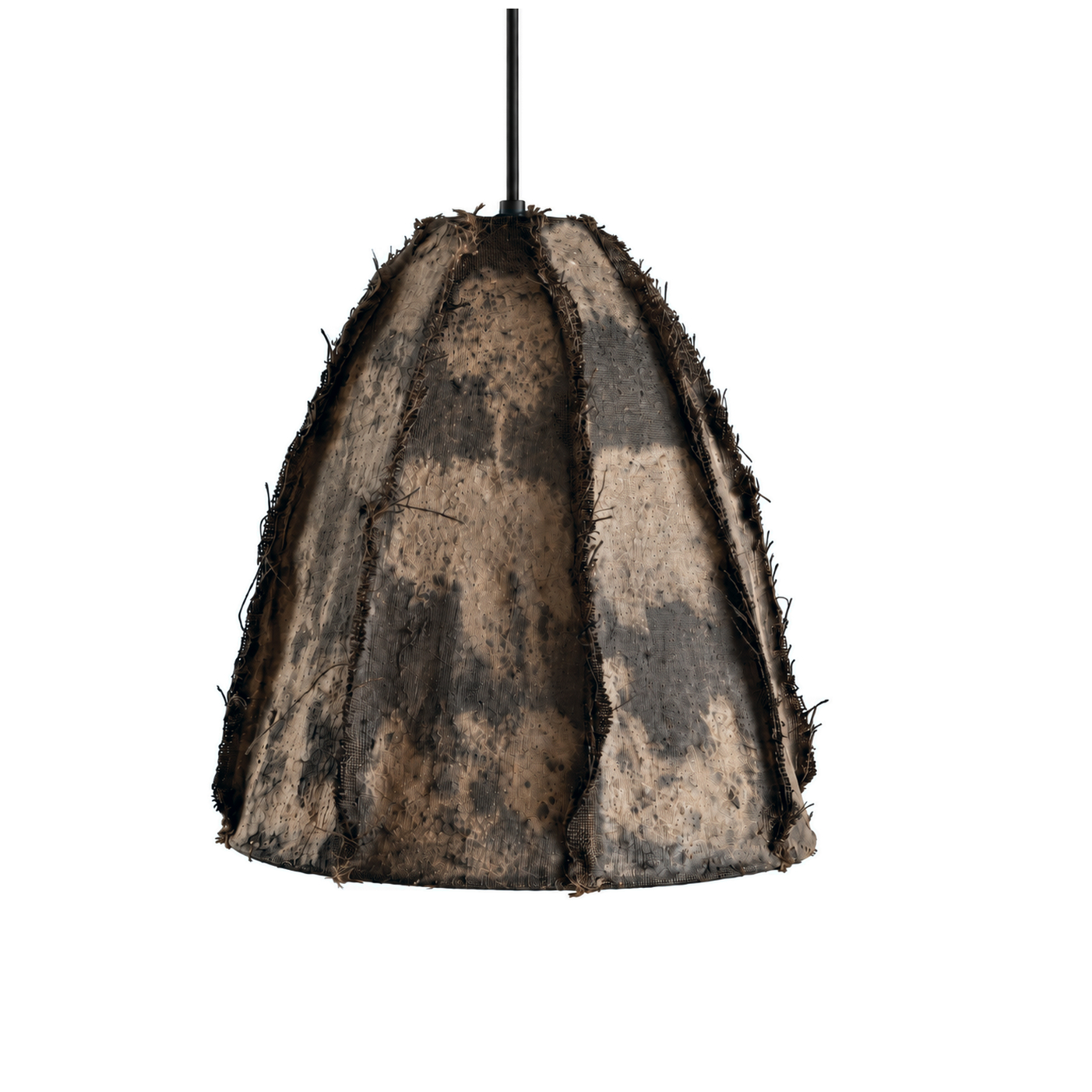 Paper Mache and Jute Hanging Lamp - S