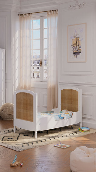 HERMIONE NEIGE Evolutive Bed 60 × 120 cm – From Crib to Toddler Bed