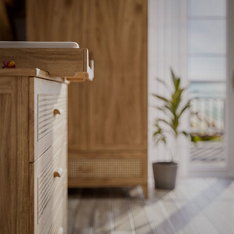 NAMI BOIS Chest of Drawers - Natural / Rattan