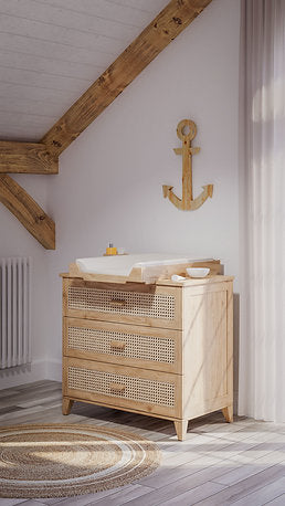 NAMI BOIS Chest of Drawers - Natural / Rattan