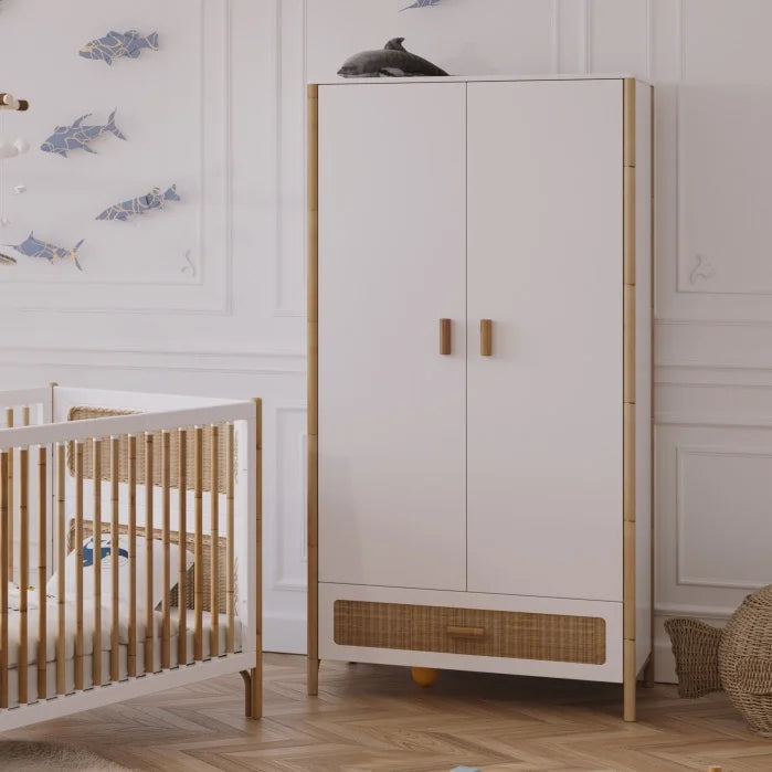 Oceania Wardrobe - Neige & Rattan