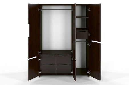 BERGMAN Pine 3 Door Wardrobe with 5 Drawers