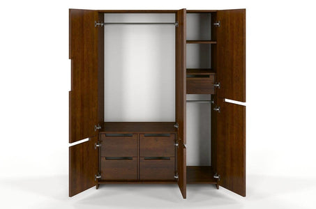 BERGMAN Pine 3 Door Wardrobe with 5 Drawers