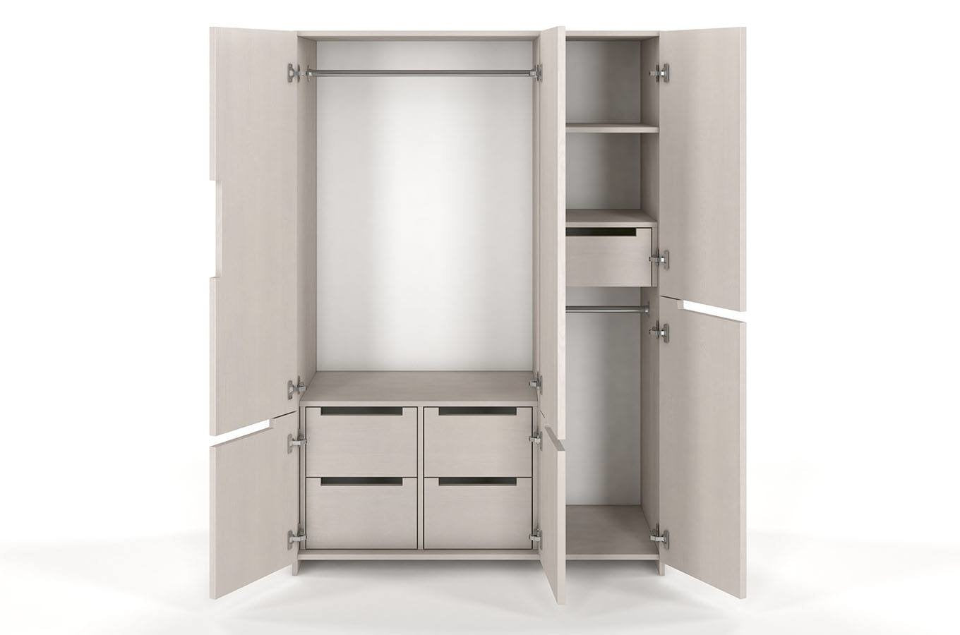 BERGMAN Pine 3 Door Wardrobe with 5 Drawers