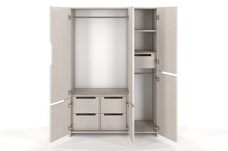 BERGMAN Pine 3 Door Wardrobe with 5 Drawers