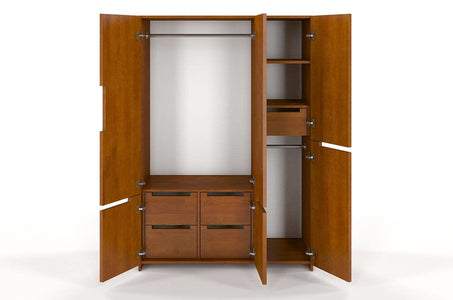BERGMAN Pine 3 Door Wardrobe with 5 Drawers
