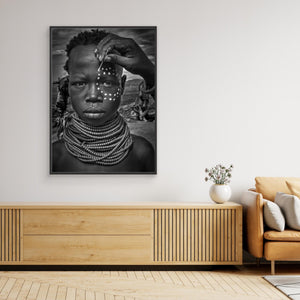 Painting the Face of a Karo Tribe Girl (Omo Valley-Ethiopia) by Joxe Inazio Kuesta Garmendia