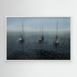 Sailing boats in the harbor by Natalia