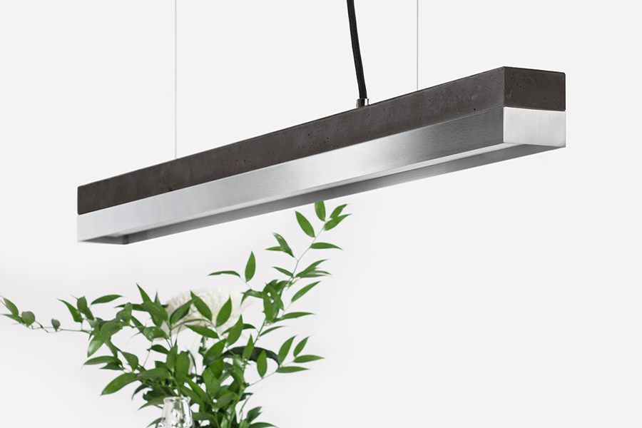 [C2] Concrete & Stainless Steel Pendant 92CM