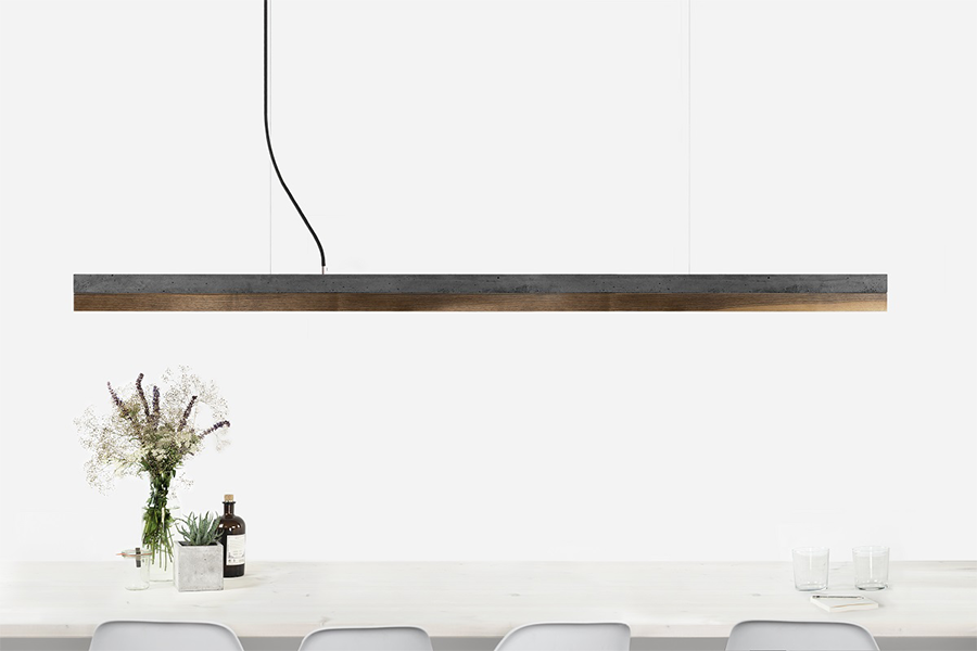 [C3] Concrete & Walnut Pendant 182CM
