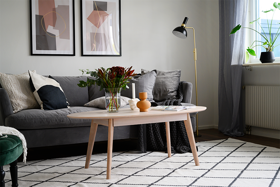 Ovaler Couchtisch YUMI 130CM 