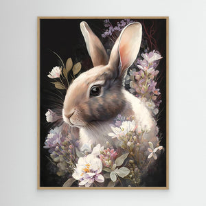 Rabbit and Flowers 3 by Bilge Paksoylu