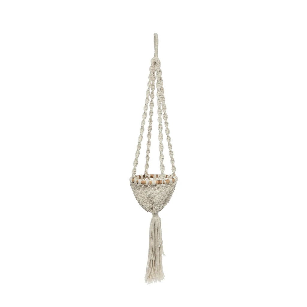 TWISTED Macrame Plant Holder - White