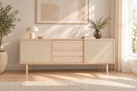 CASØ 901 Sideboard with Woven Doors 194CM in a living room