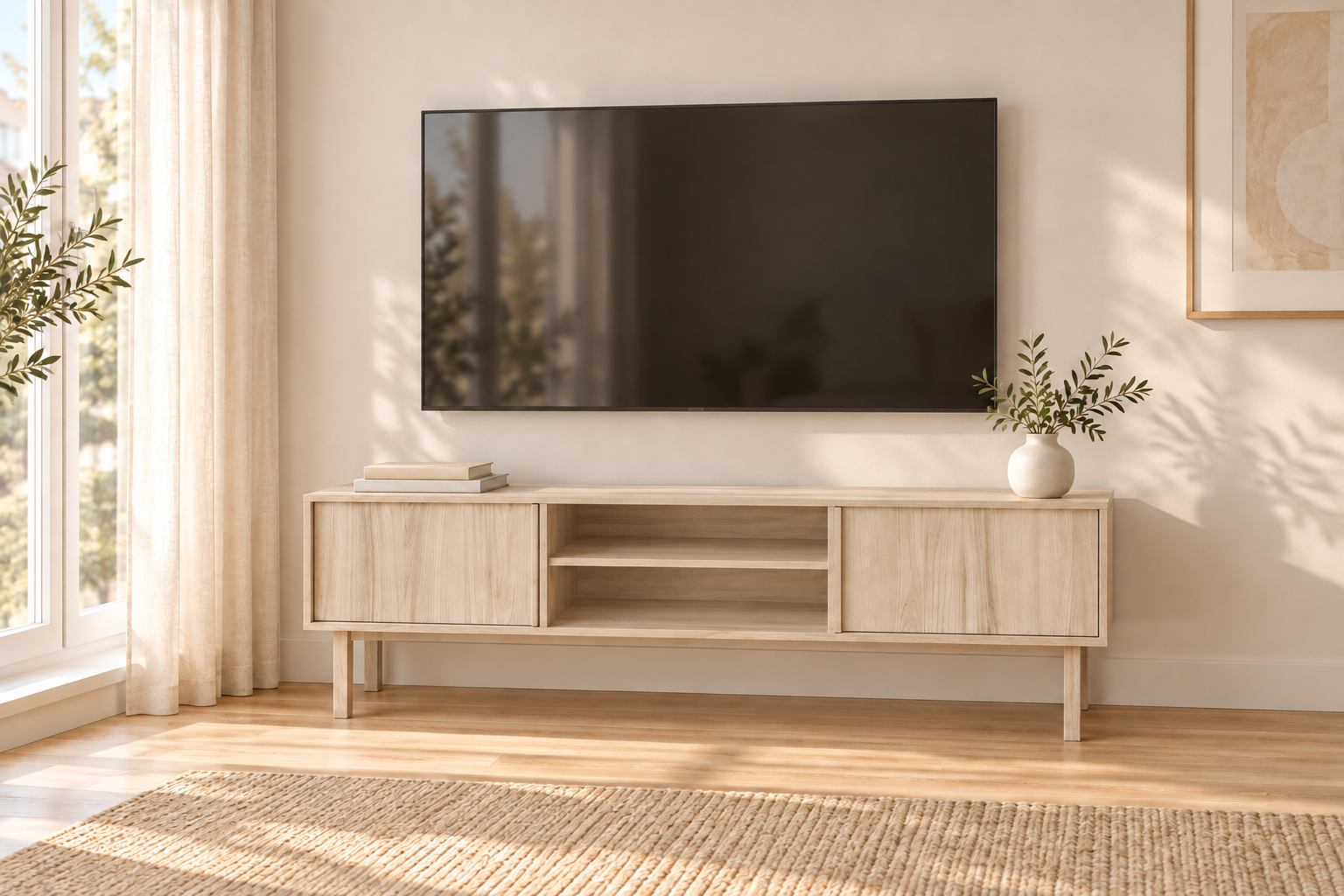 NELLIE TV Stand 160CM in a living room