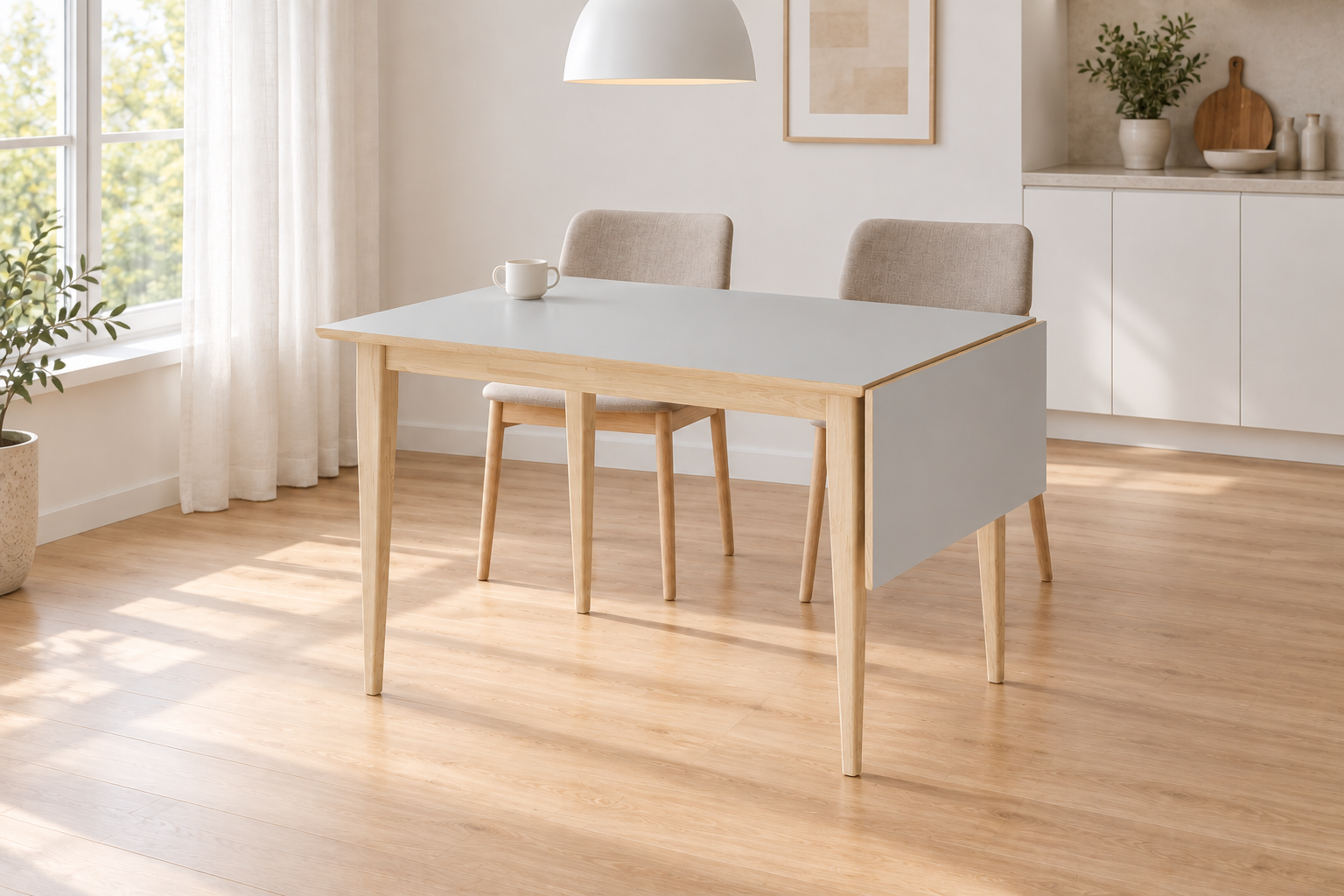 C-EDGE Kitchen Table 120/160CM in a dining room
