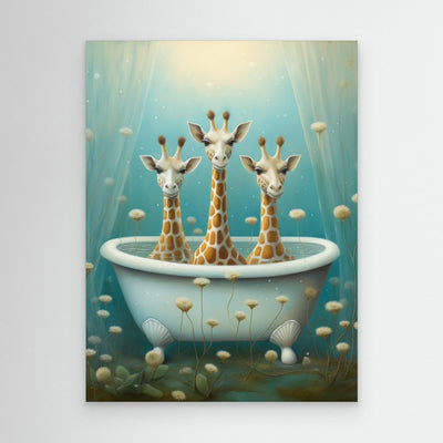 Giraffe In Bathroom by Bilge Paksoylu