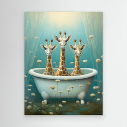 Giraffe In Bathroom by Bilge Paksoylu