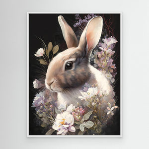 Rabbit and Flowers 3 by Bilge Paksoylu