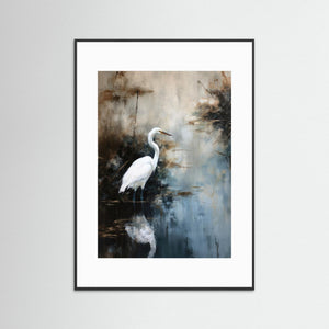 Egret in Lake by Treechild