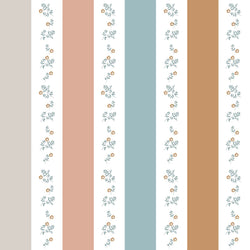 Portofino Colour Stripes with flowers Wallpaper