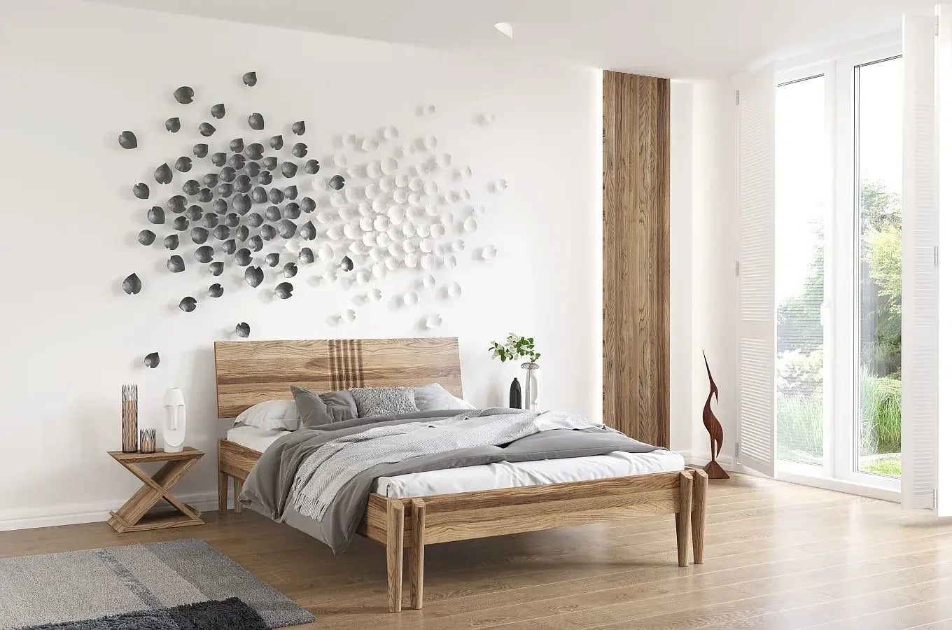 POZNAN Oak Bed Retro Oiled