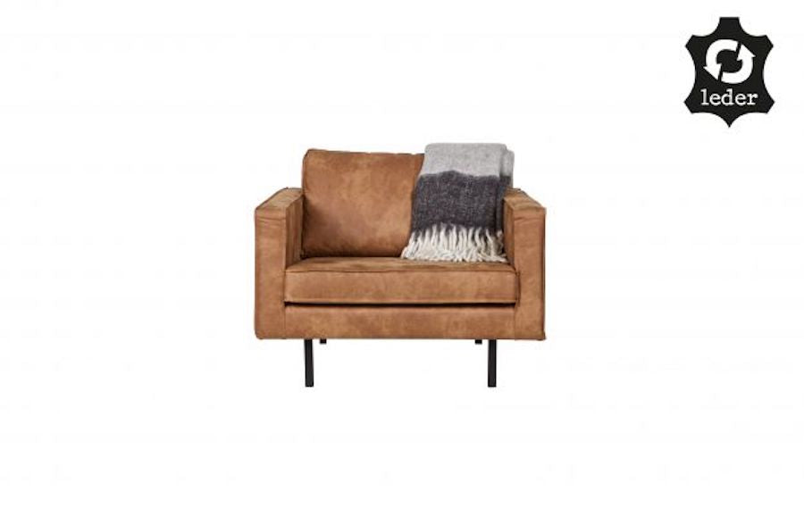 LOFT Cognac Leather Armchair 105CM, 20 - 25 Day Delivery- D40Studio
