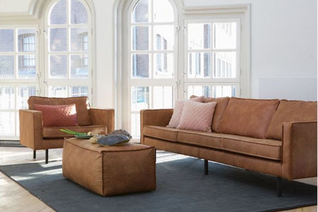 LOFT Cognac Leather Armchair 105CM, 20 - 25 Day Delivery- D40Studio