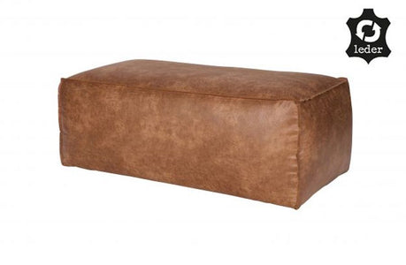 LOFT Cognac Leather POUFFE 120CM, De Eekhoorn- D40Studio