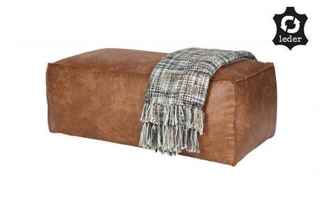 LOFT Cognac Leather POUFFE 120CM, De Eekhoorn- D40Studio
