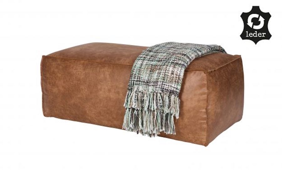 LOFT Cognac Leather POUFFE 120CM, De Eekhoorn- D40Studio