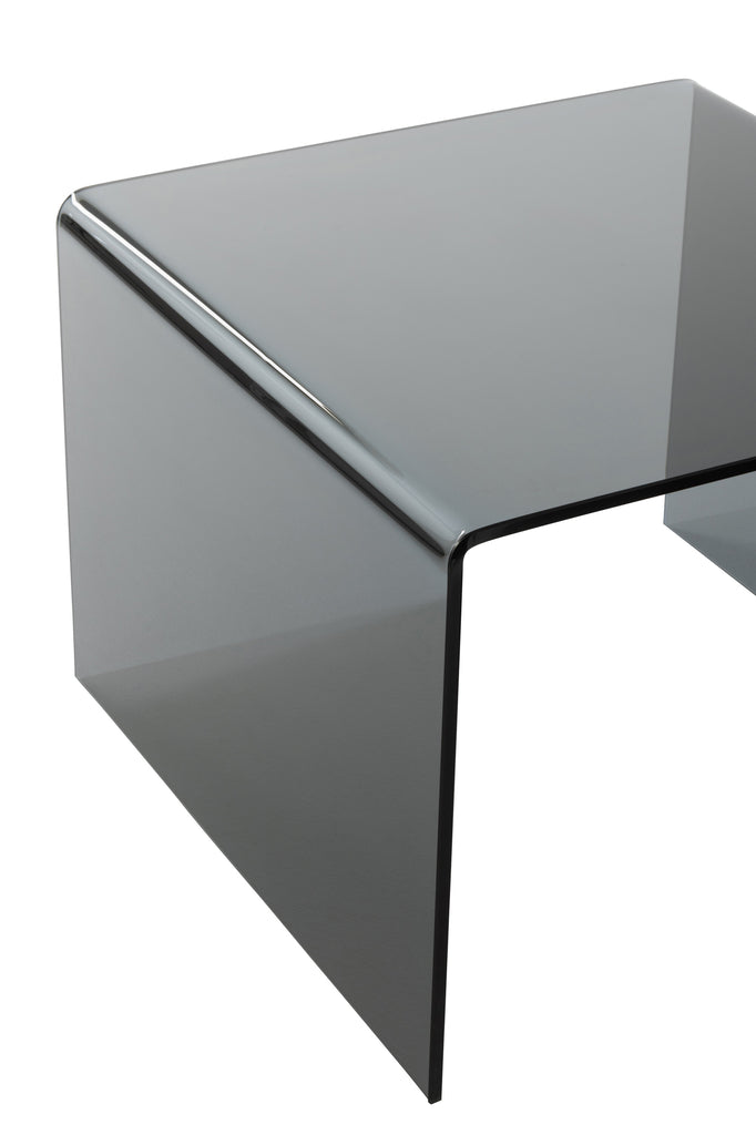 S/2 Set of Side Tables in Black Glass