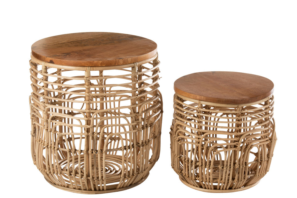 Ellen Set Of 2 Side Tables Rattan