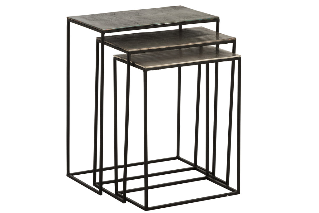 Set of 3 Side Tables Rectangular