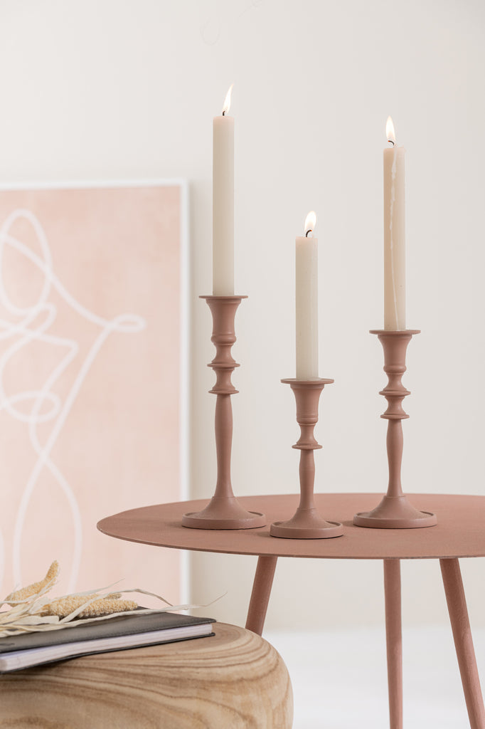 Old Pink Set of 3 Side Table