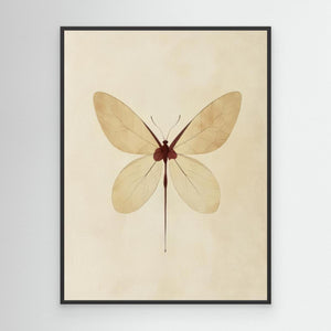 Beige Butterfly Wall Art by Bilge Paksoylu