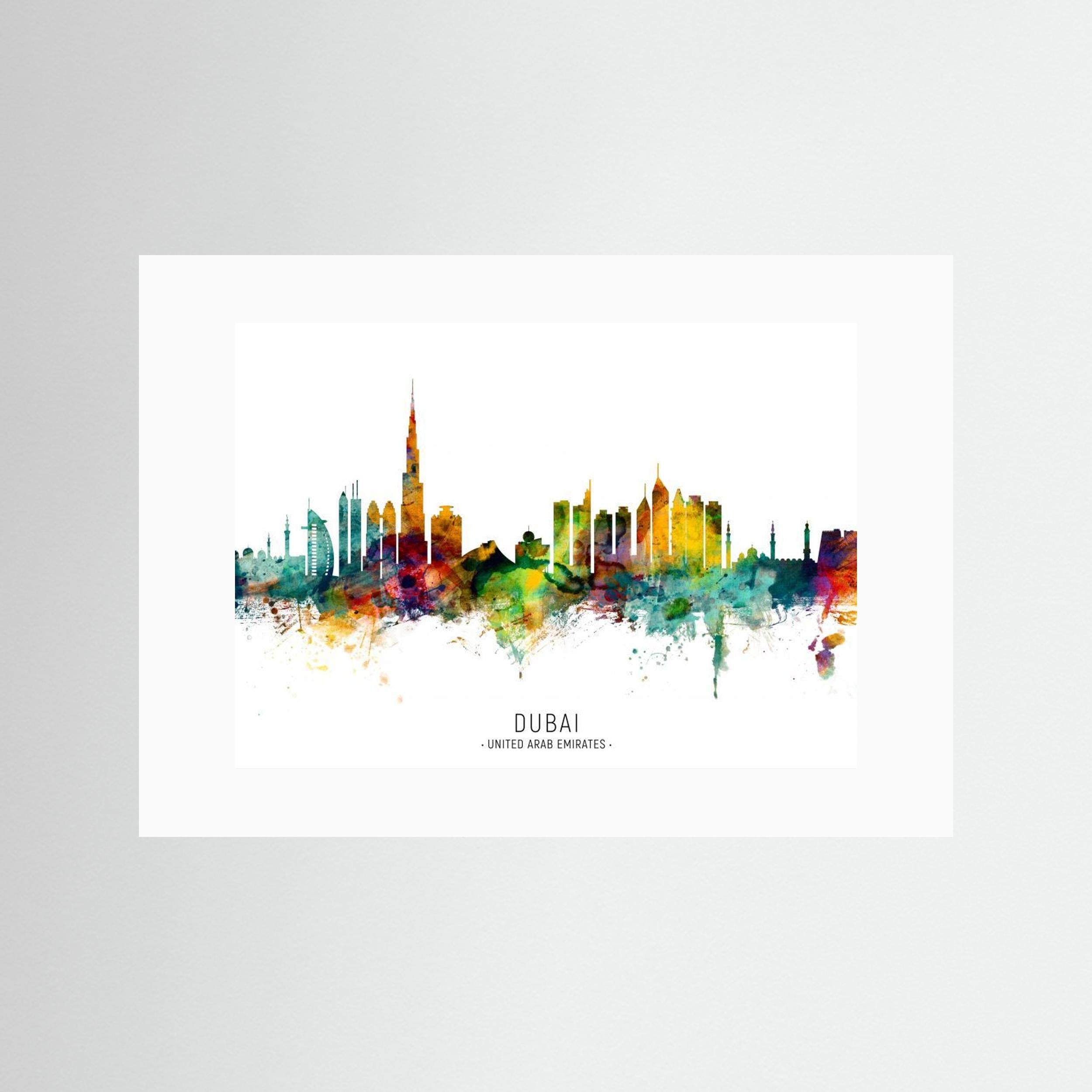 Dubai UAE Skyline by Michael Tompsett