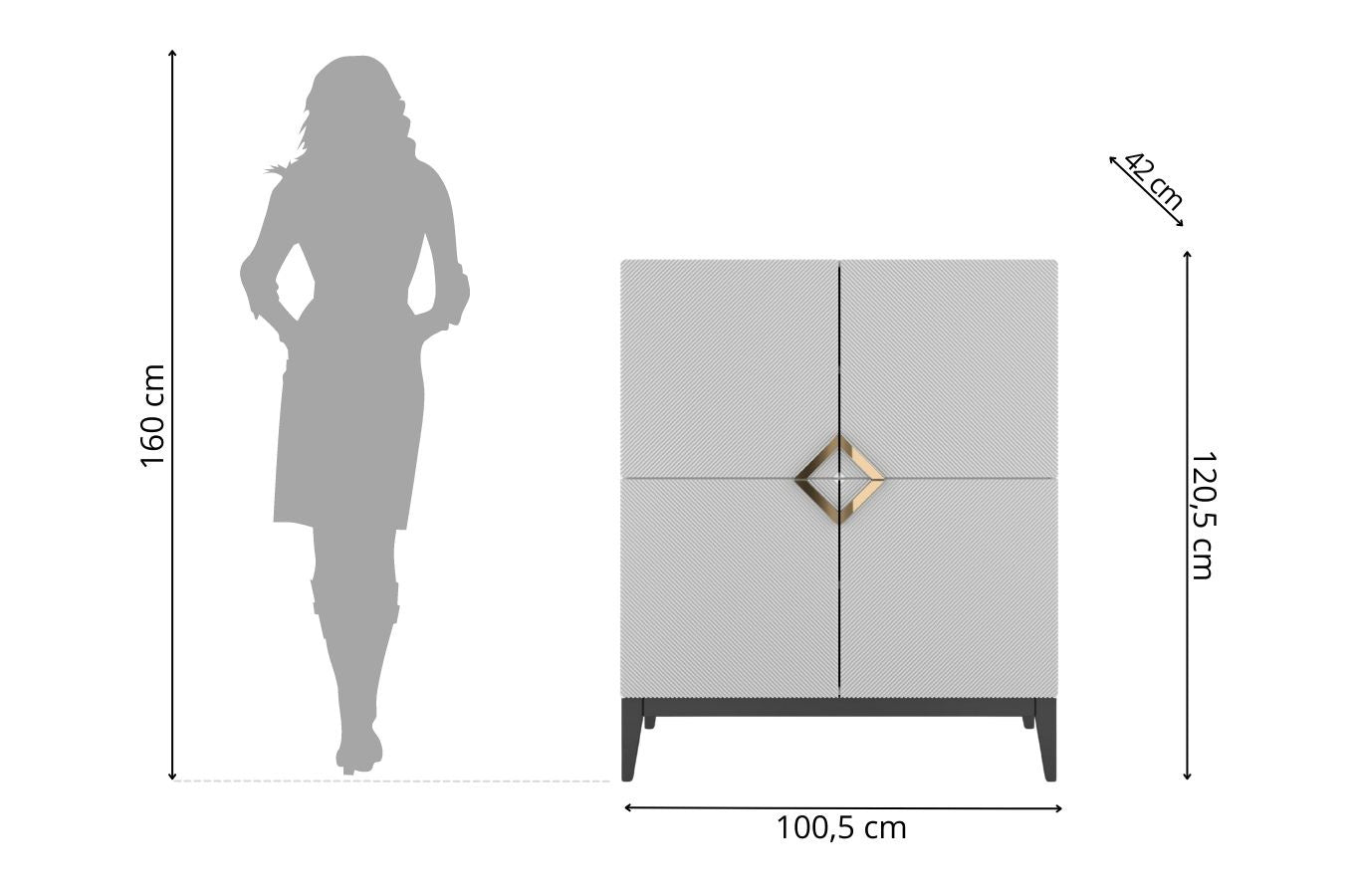DEMI HIGH Chest 100CM with 4 Doors