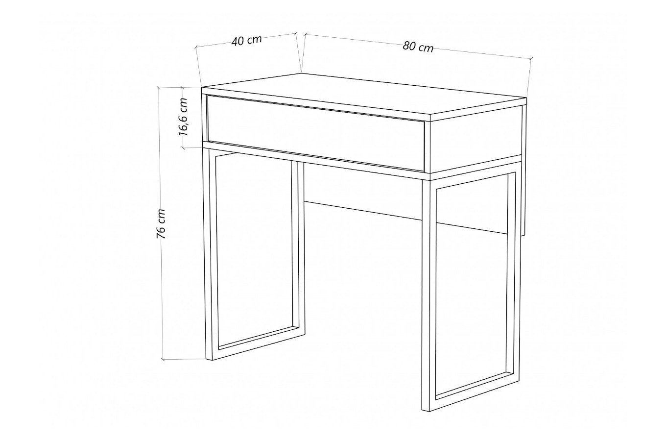 EVA White Dressing Table 80CM