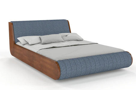 HARALD Beech Floating Bed with Upholstered Headboard